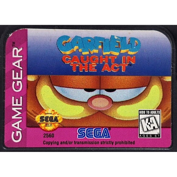 1995 SEGA GAME GEAR GARFIELD CAUGHT IN THE ACT & OEM CASE TESTED WORKING - Picture 6 of 9